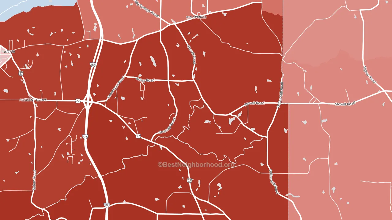 Stovall, GA block-group political-lean map