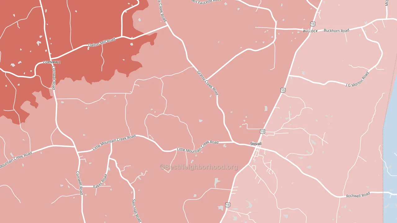 Stovall, NC block-group political-lean map