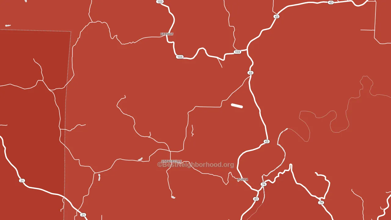 Stoverville, AR block-group political-lean map