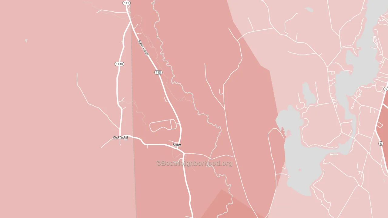 Stow, ME block-group political-lean map