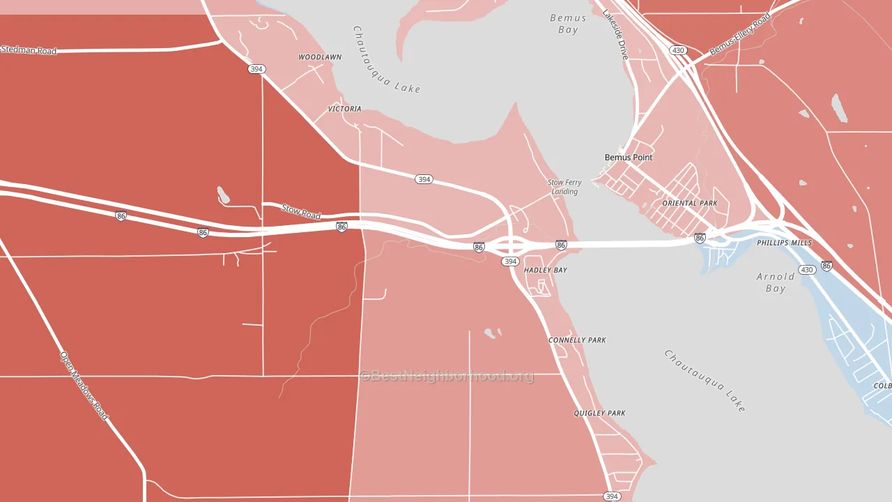 Stow, NY block-group political-lean map