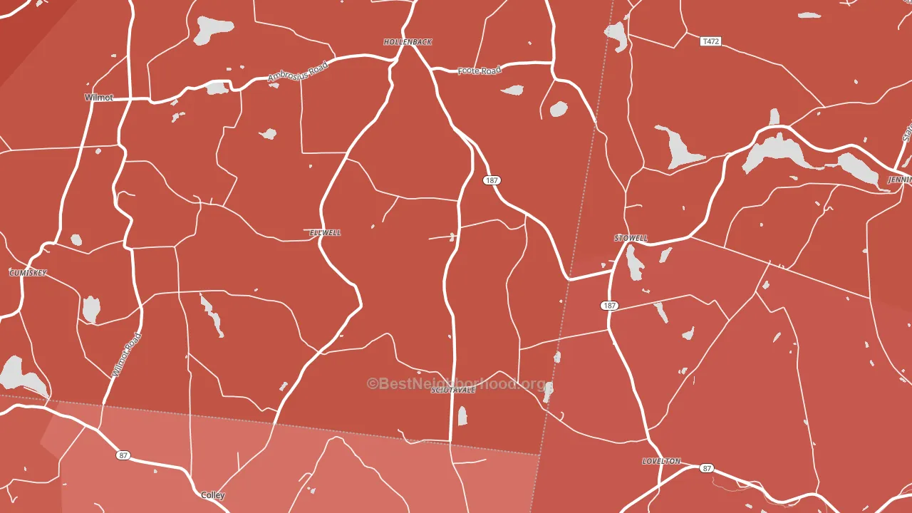 Stowell, PA block-group political-lean map
