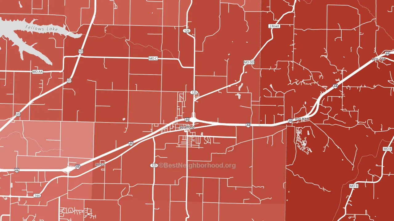 Strafford, MO block-group political-lean map