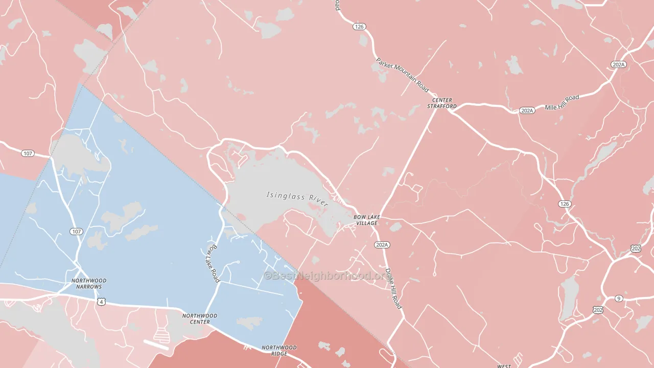 Strafford, NH block-group political-lean map