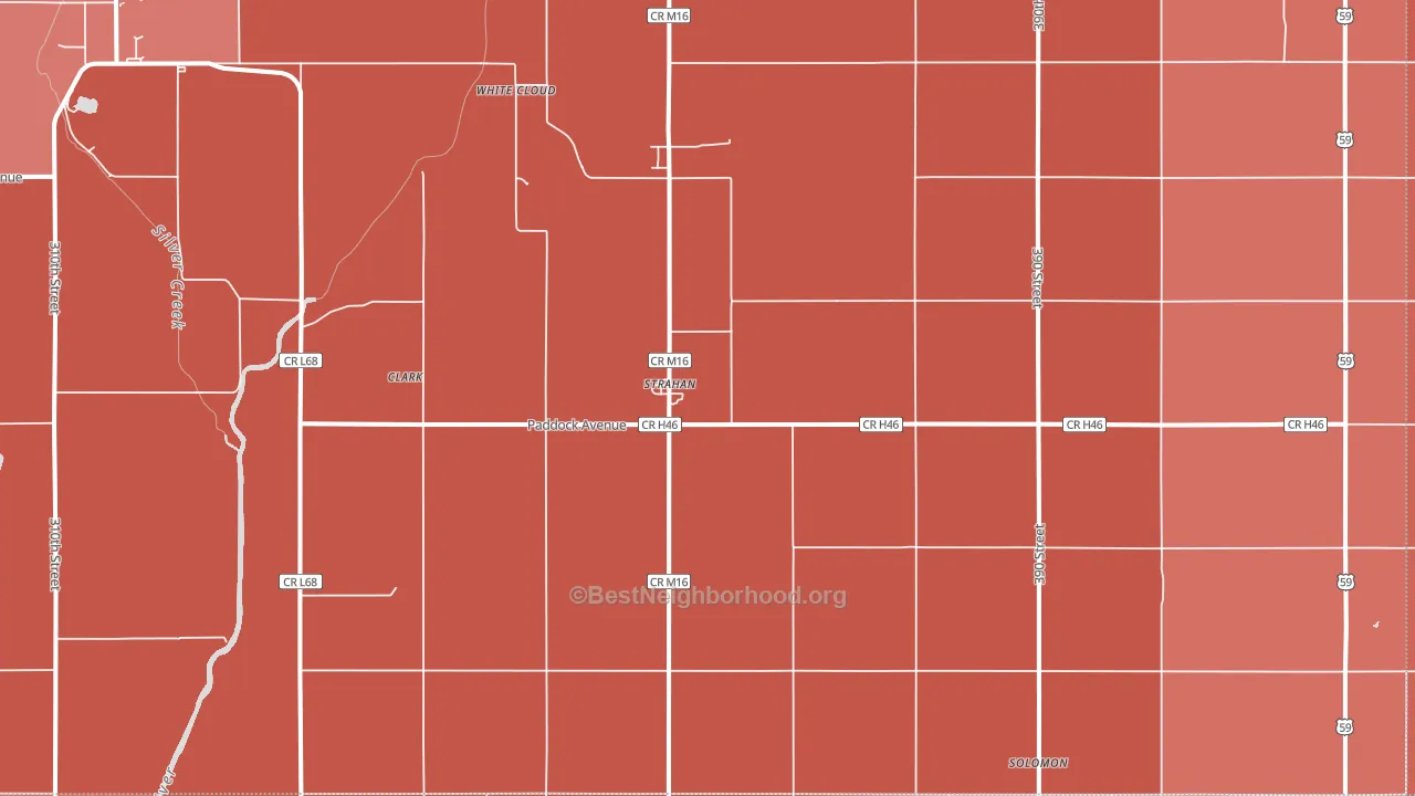 Strahan, IA block-group political-lean map