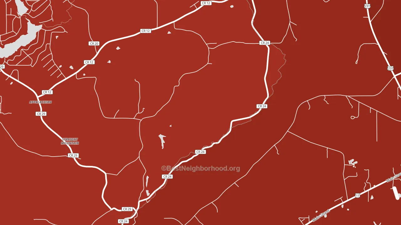 Straight Mountain, AL block-group political-lean map