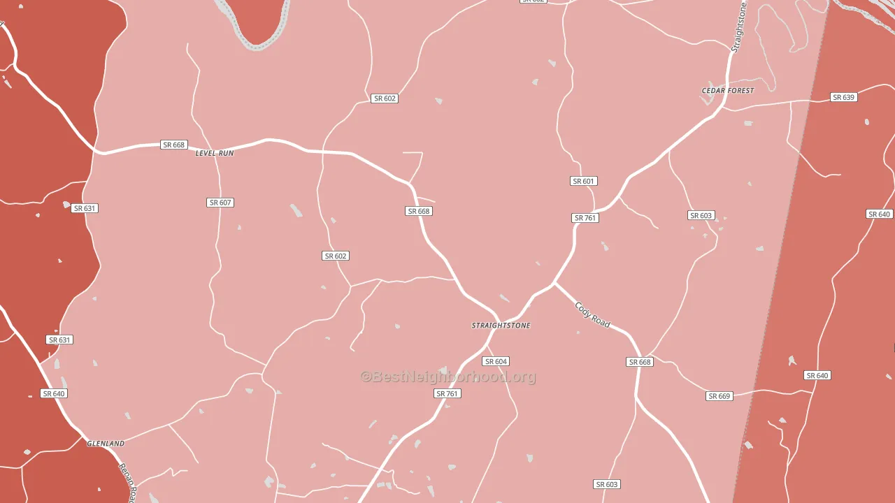 Straightstone, VA block-group political-lean map