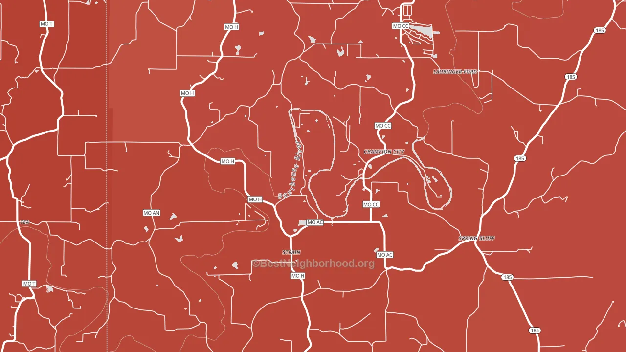 Strain, MO block-group political-lean map