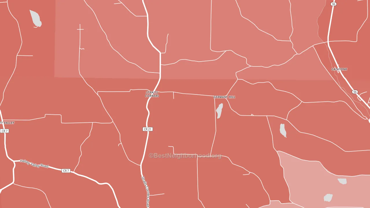 Straits Corners, NY block-group political-lean map
