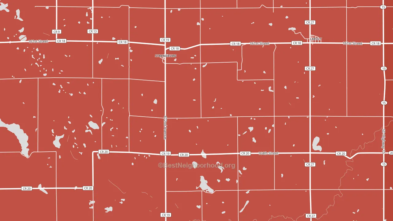Strandburg, SD block-group political-lean map