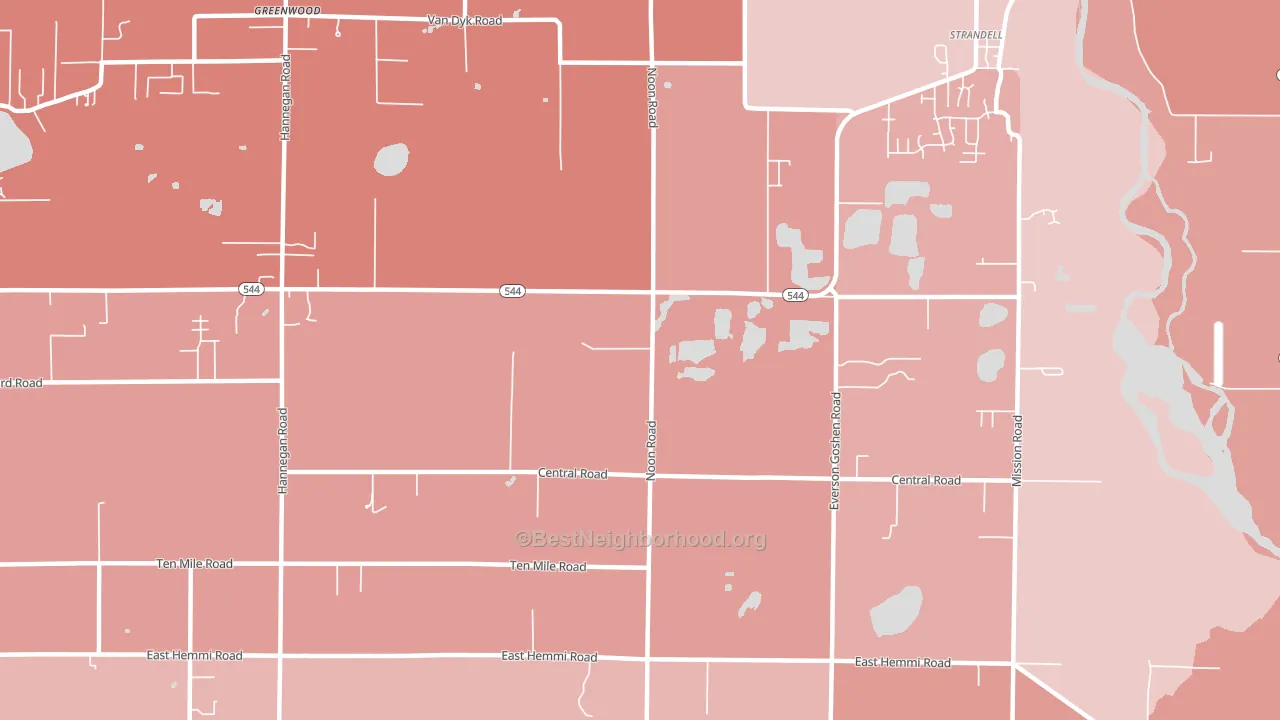 Strandell, WA block-group political-lean map