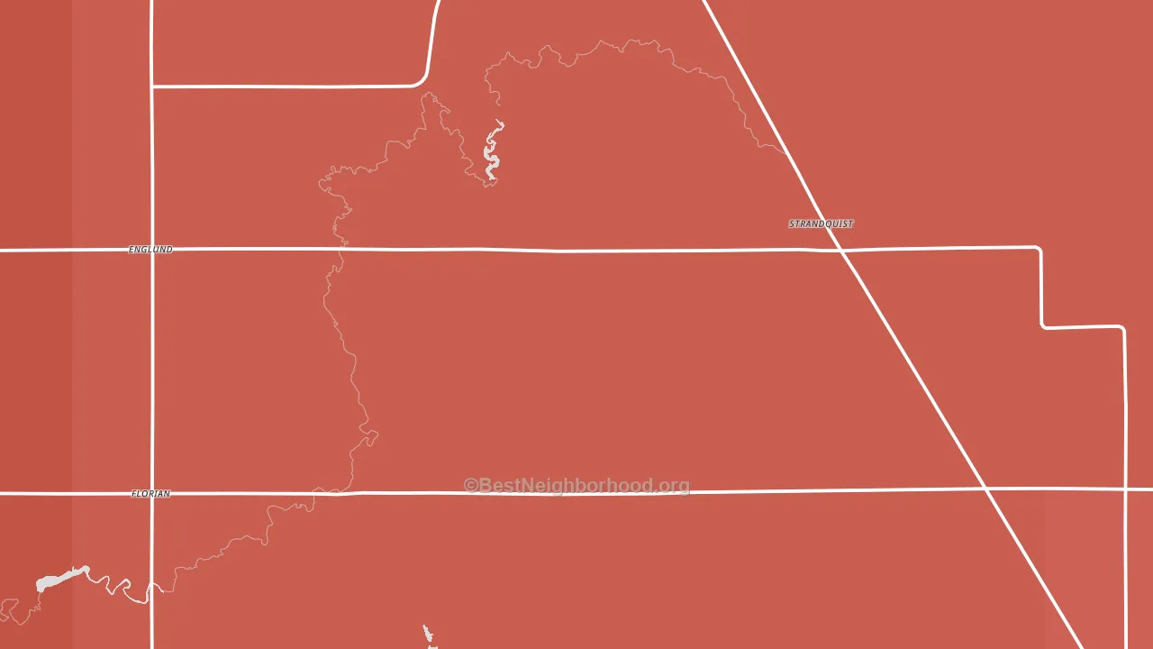 Strandquist, MN block-group political-lean map