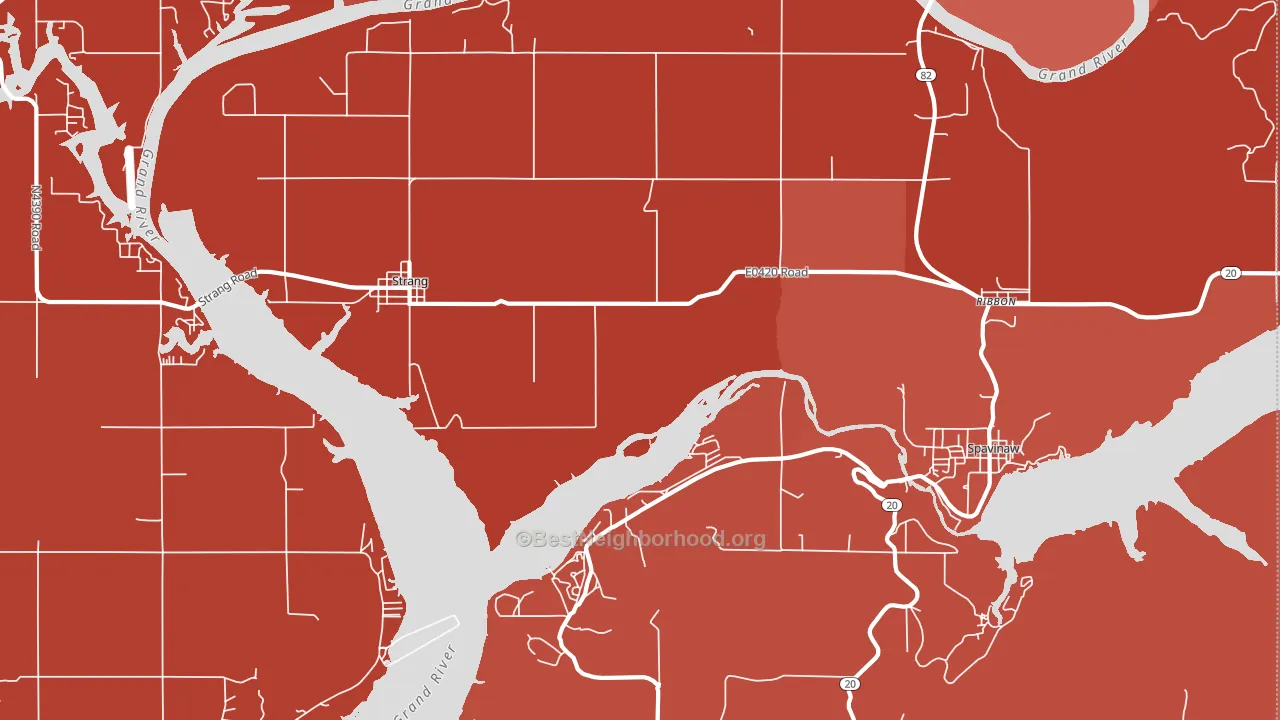 Strang, OK block-group political-lean map