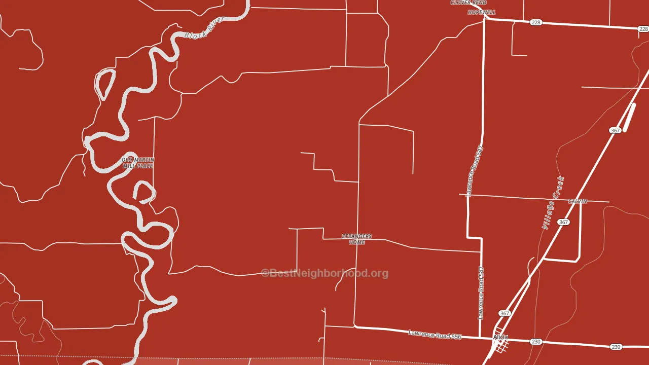Strangers Home, AR block-group political-lean map