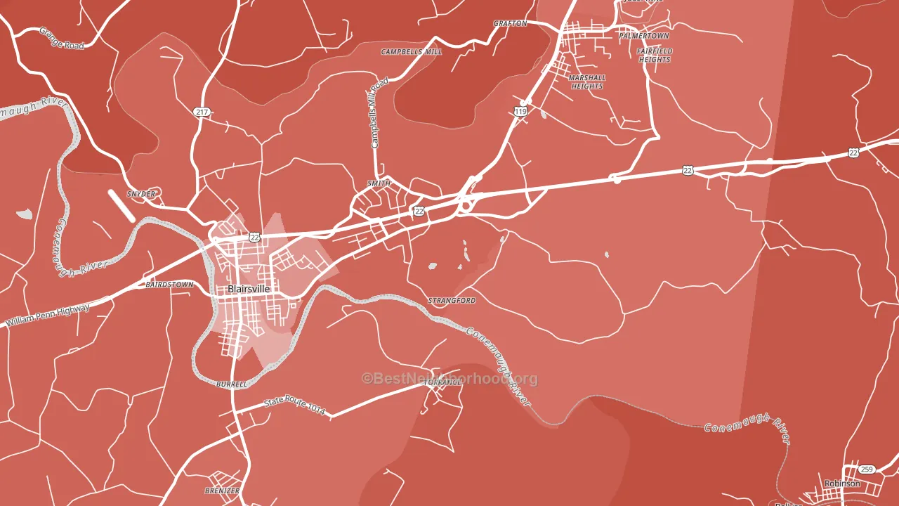 Strangford, PA block-group political-lean map