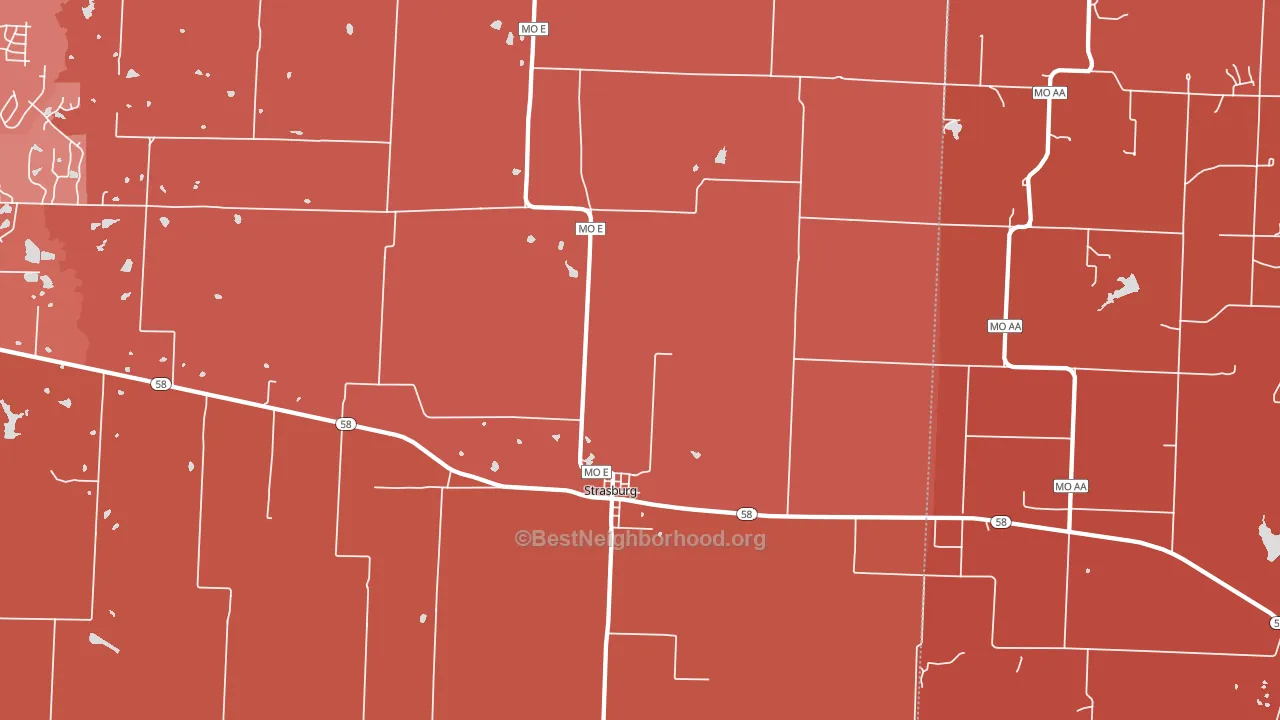 Strasburg, MO block-group political-lean map