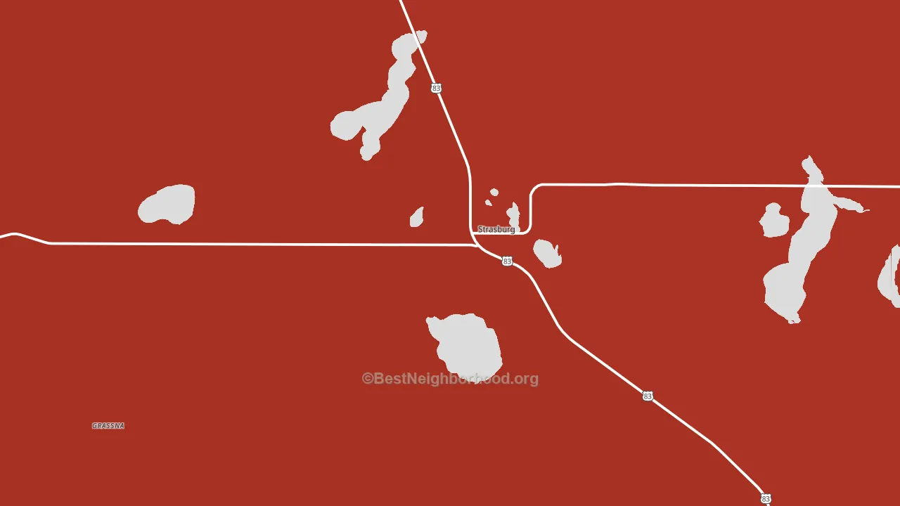 Strasburg, ND block-group political-lean map