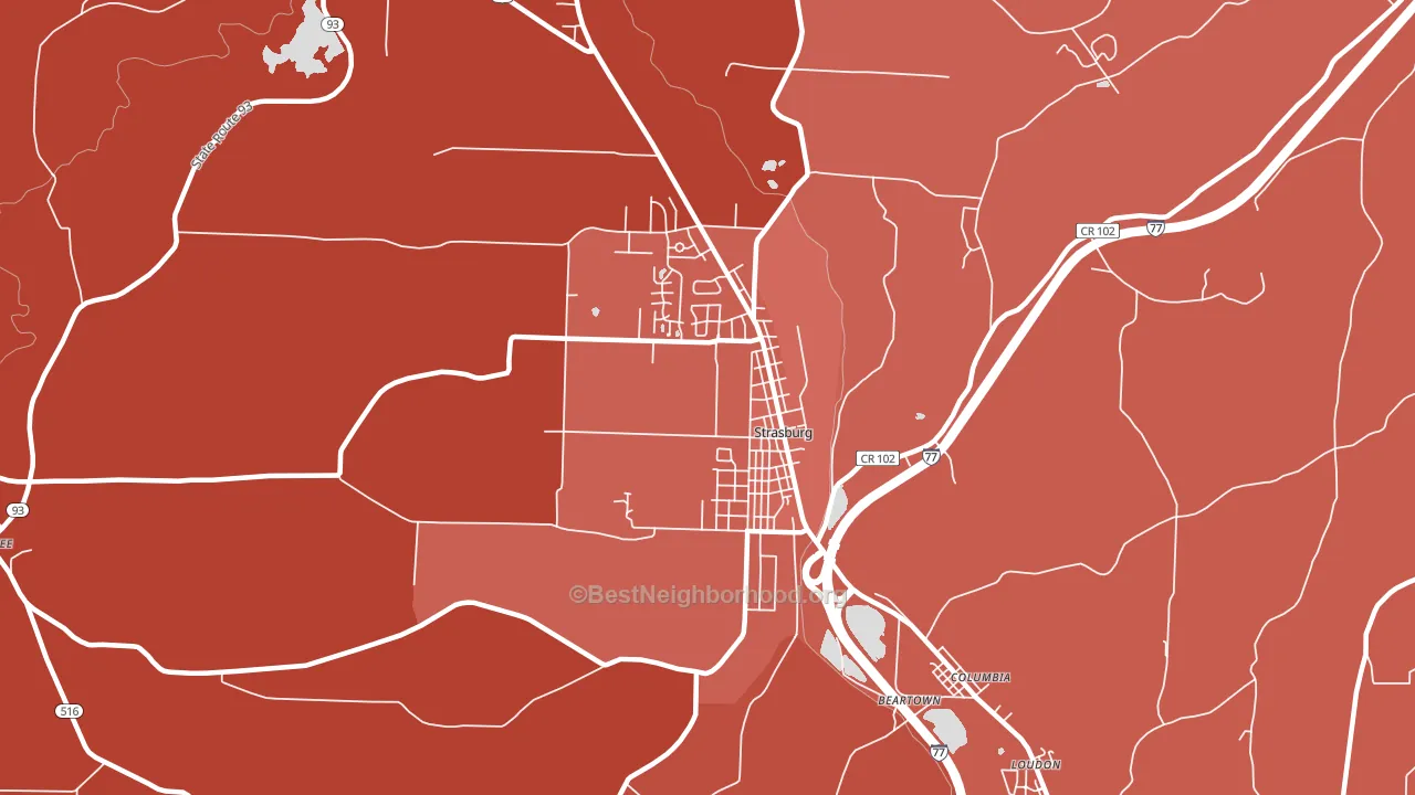 Strasburg, OH block-group political-lean map