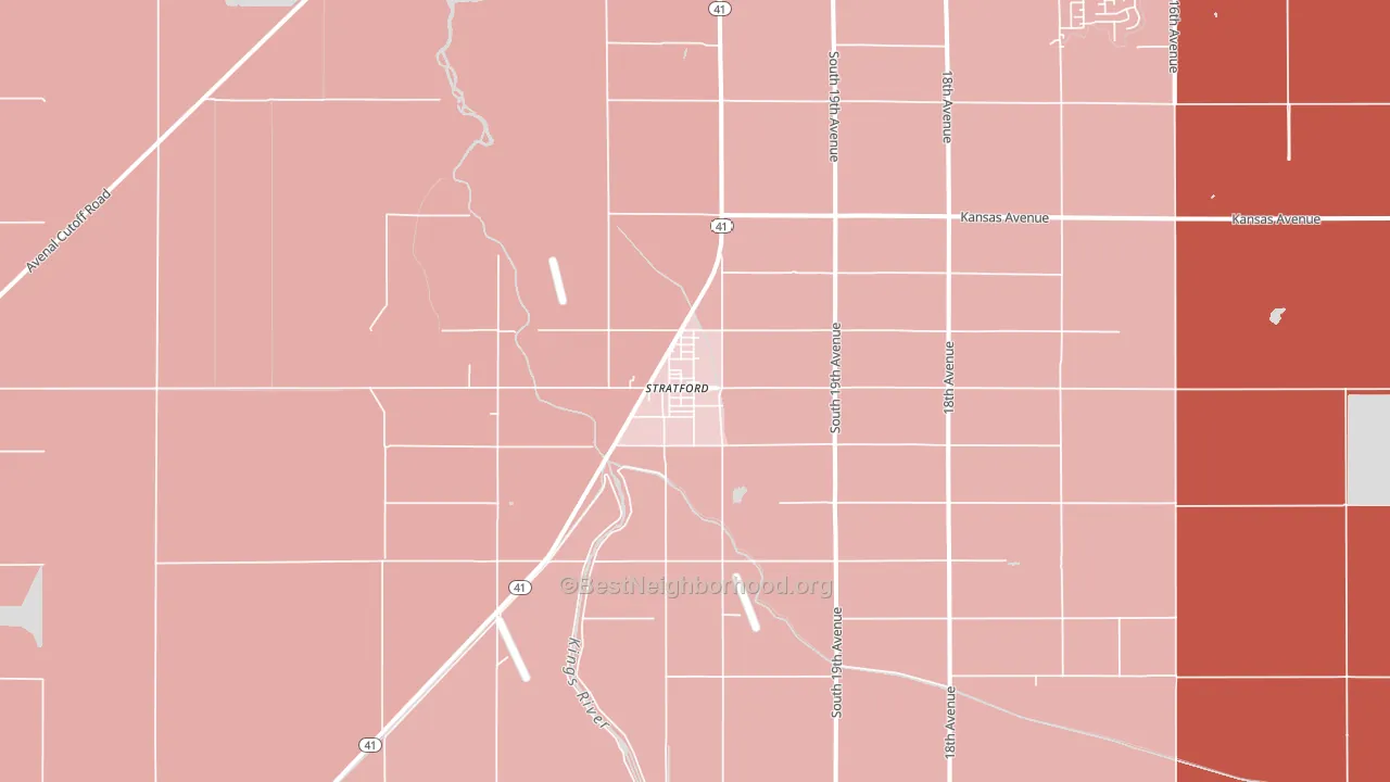 Stratford, CA block-group political-lean map