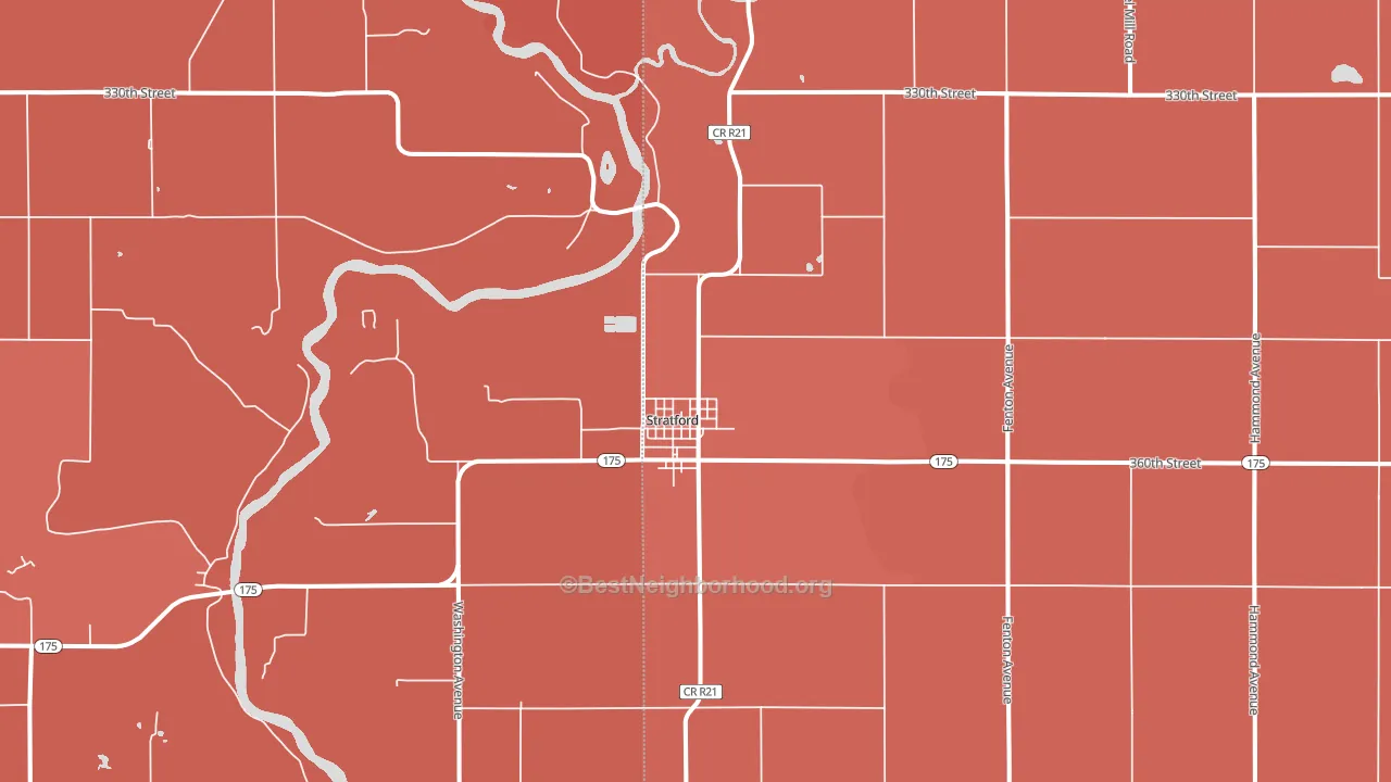 Stratford, IA block-group political-lean map