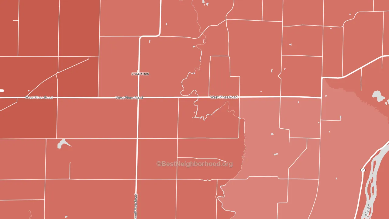 Stratford, IL block-group political-lean map