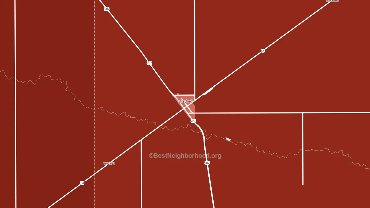 Stratford, TX block-group political-lean map