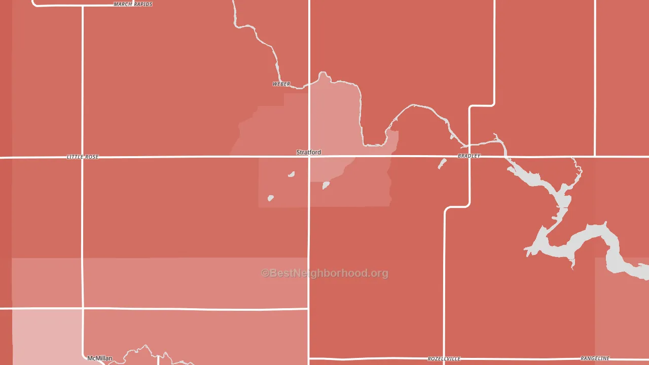 Stratford, WI block-group political-lean map