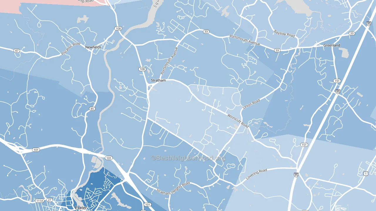 Stratham, NH block-group political-lean map