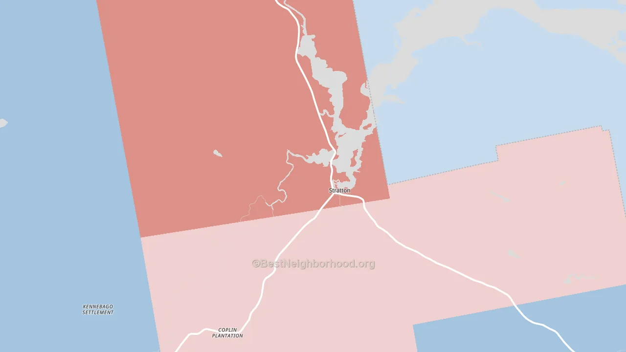 Stratton, ME block-group political-lean map