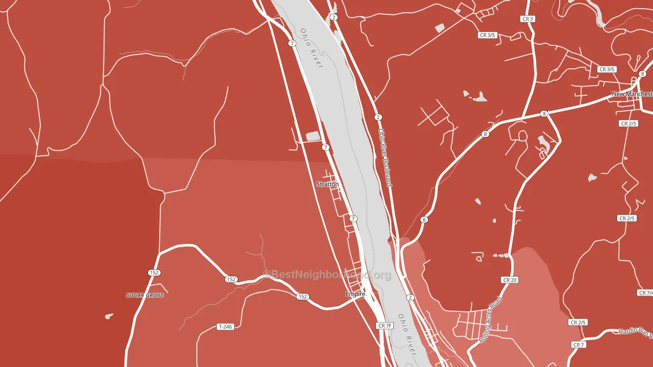 Stratton, OH block-group political-lean map