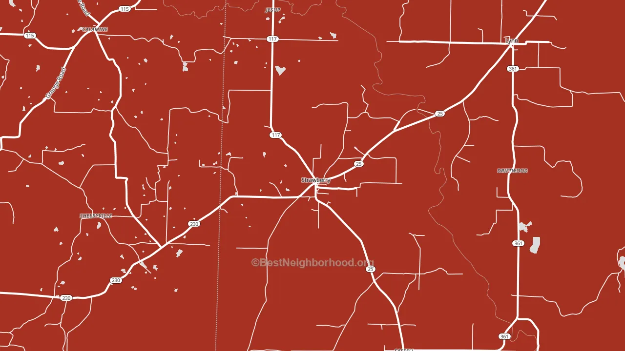 Strawberry, AR block-group political-lean map