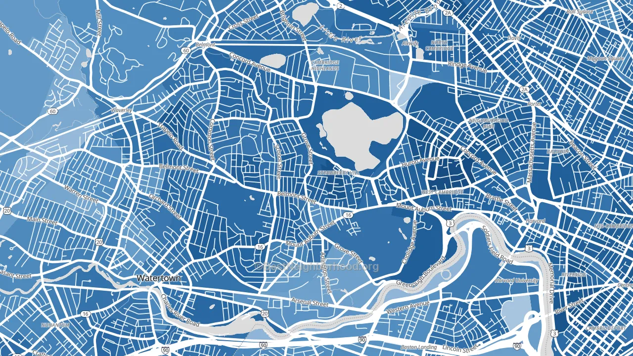 Strawberry Hill, Cambridge, MA block-group political-lean map