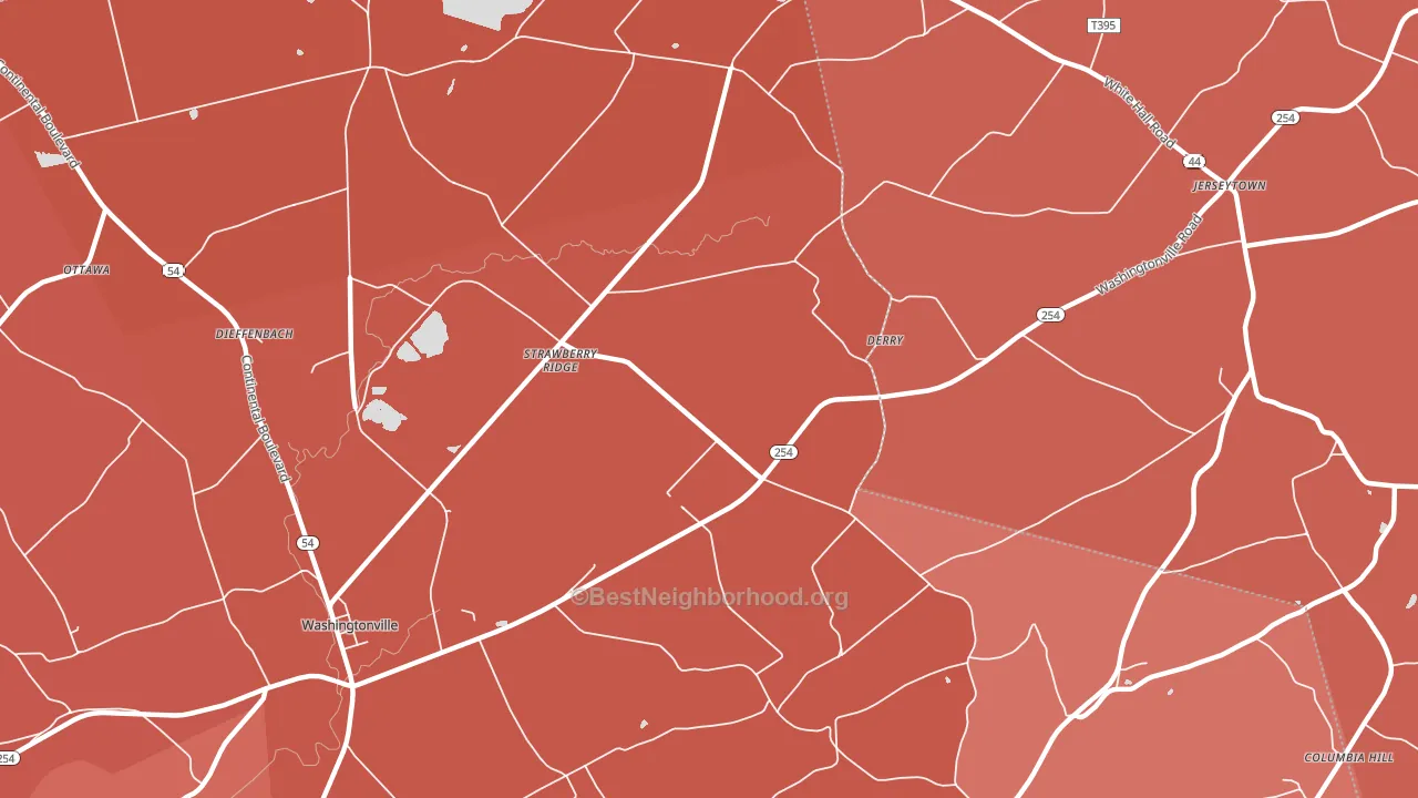 Strawberry Ridge, PA block-group political-lean map