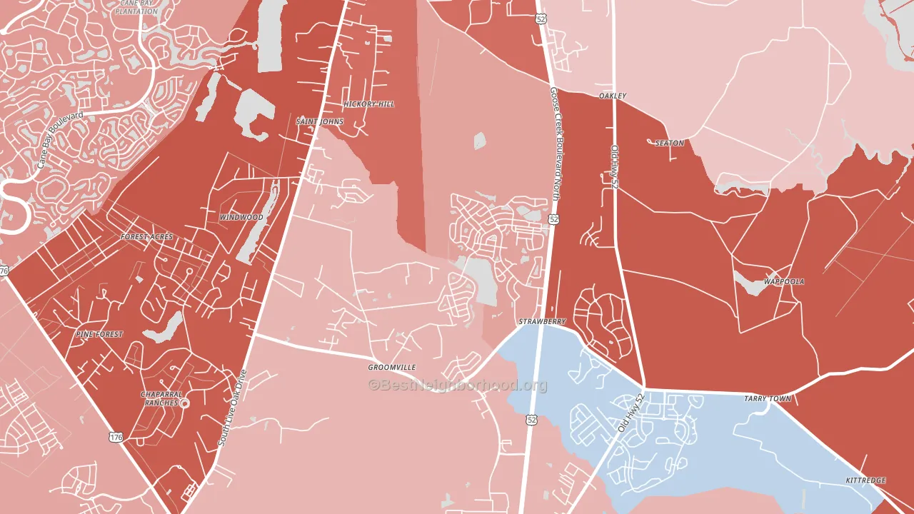 Strawberry, SC block-group political-lean map
