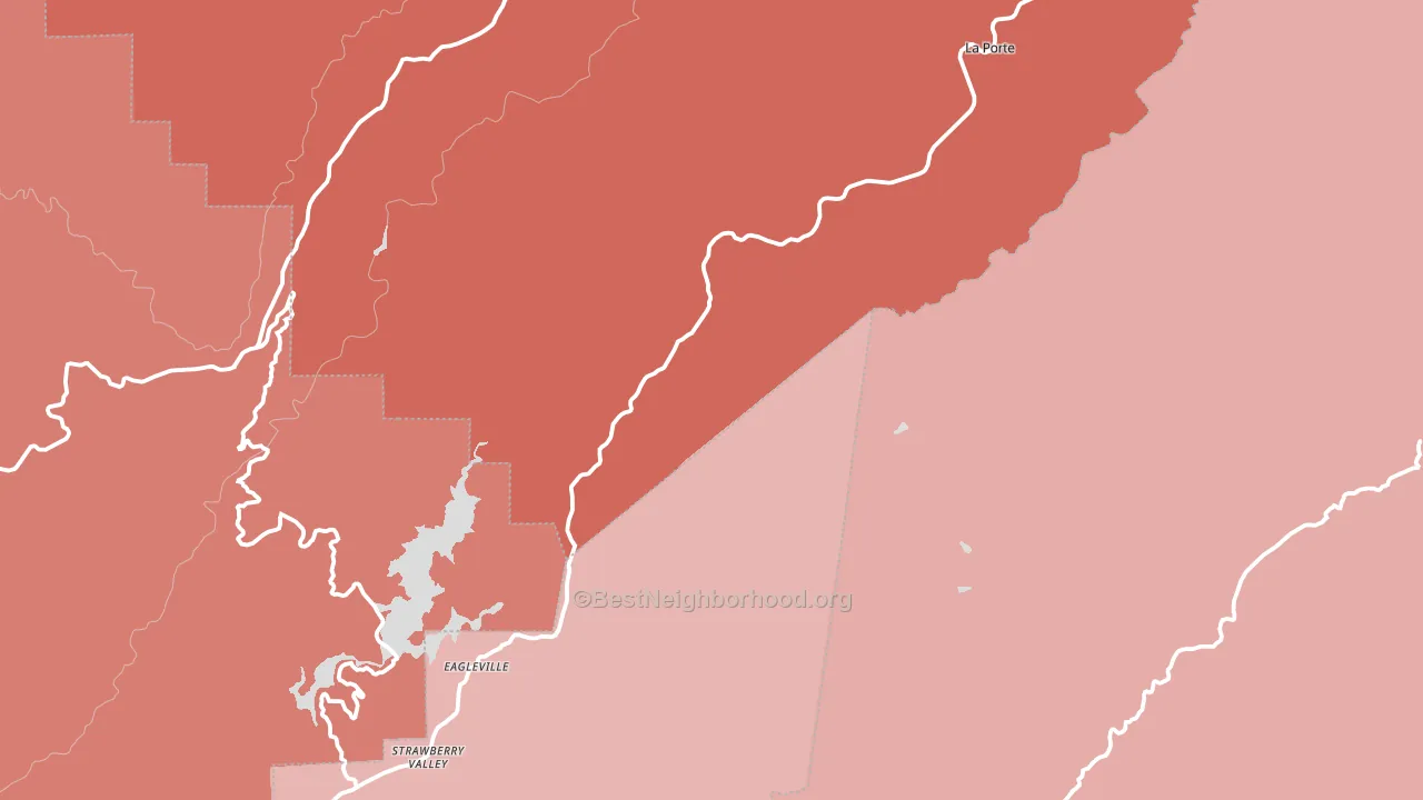 Strawberry Valley, CA block-group political-lean map
