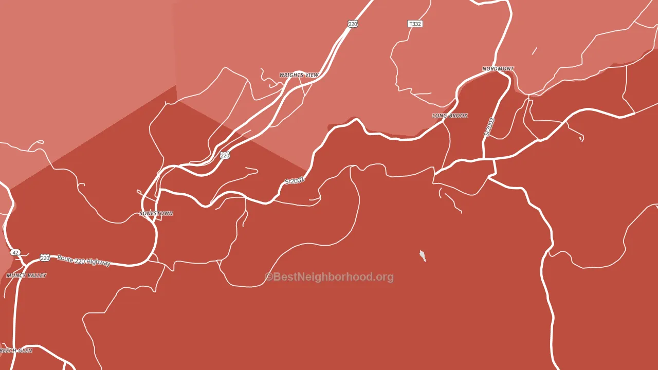 Strawbridge, PA block-group political-lean map