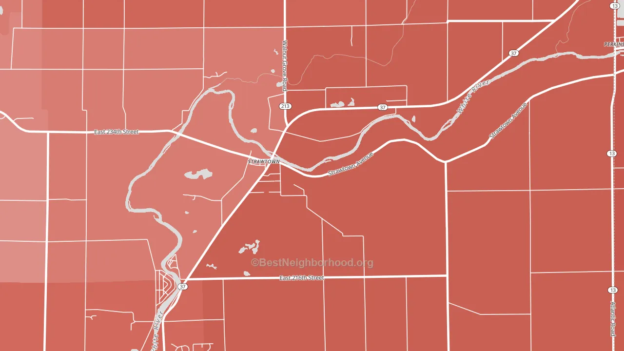 Strawtown, IN block-group political-lean map