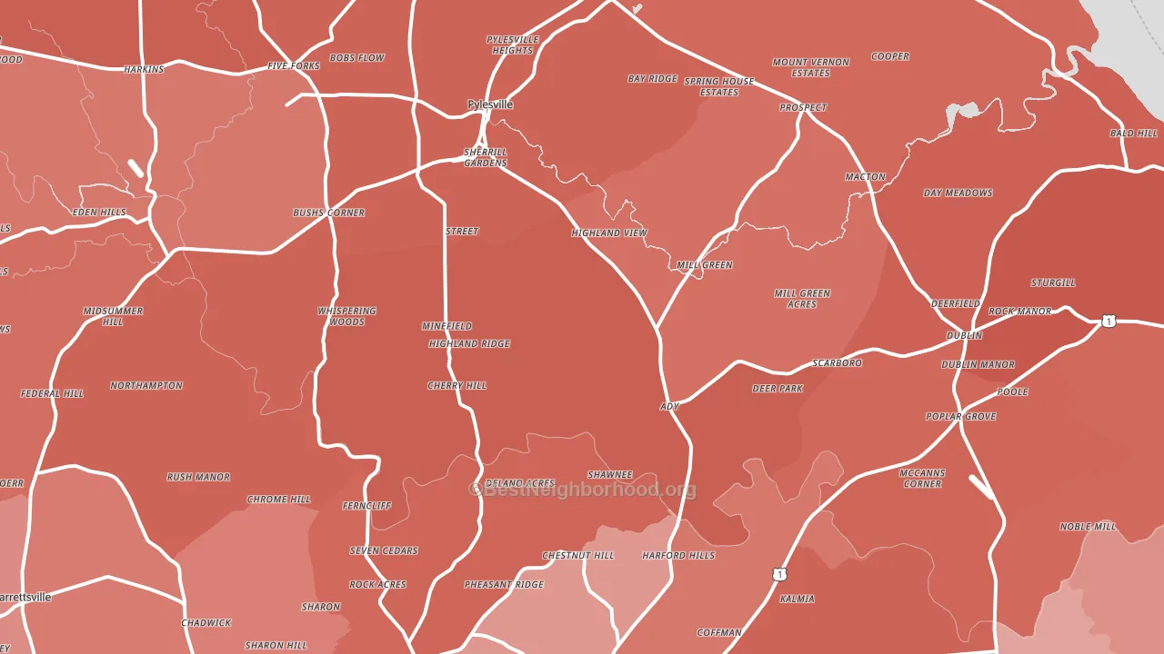 Street, MD block-group political-lean map