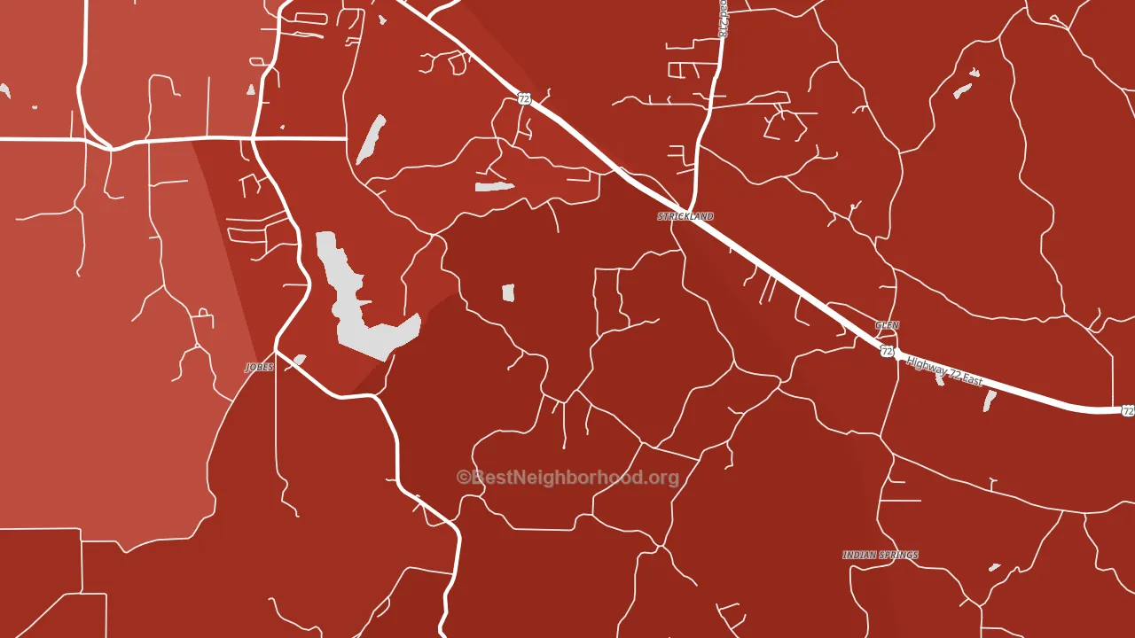 Strickland, MS block-group political-lean map