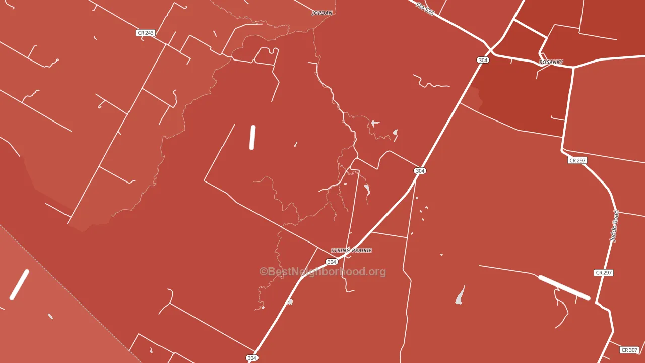 String Prairie, TX block-group political-lean map
