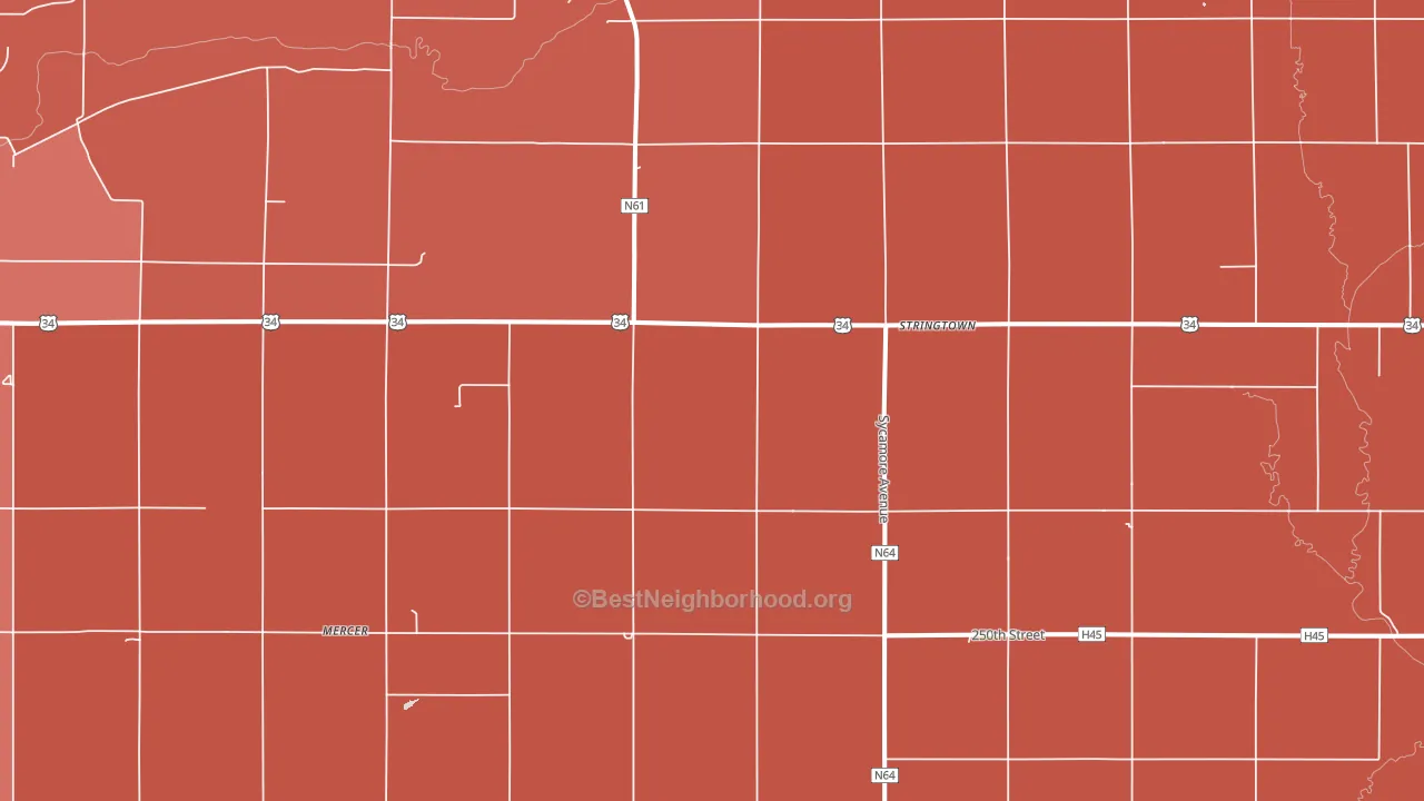 Stringtown, IA block-group political-lean map