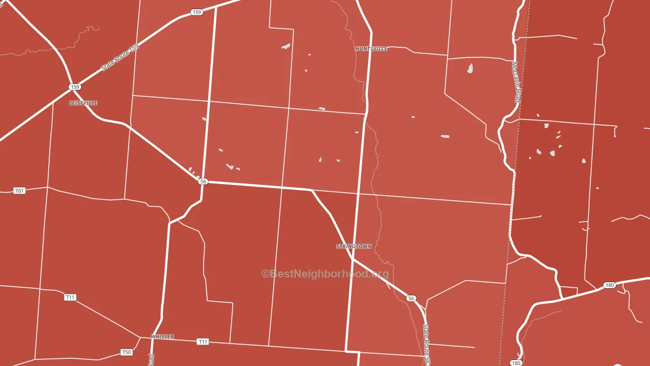 Stringtown, OH block-group political-lean map