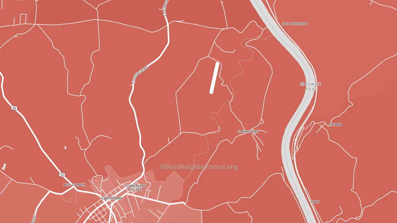 Stringtown, PA block-group political-lean map