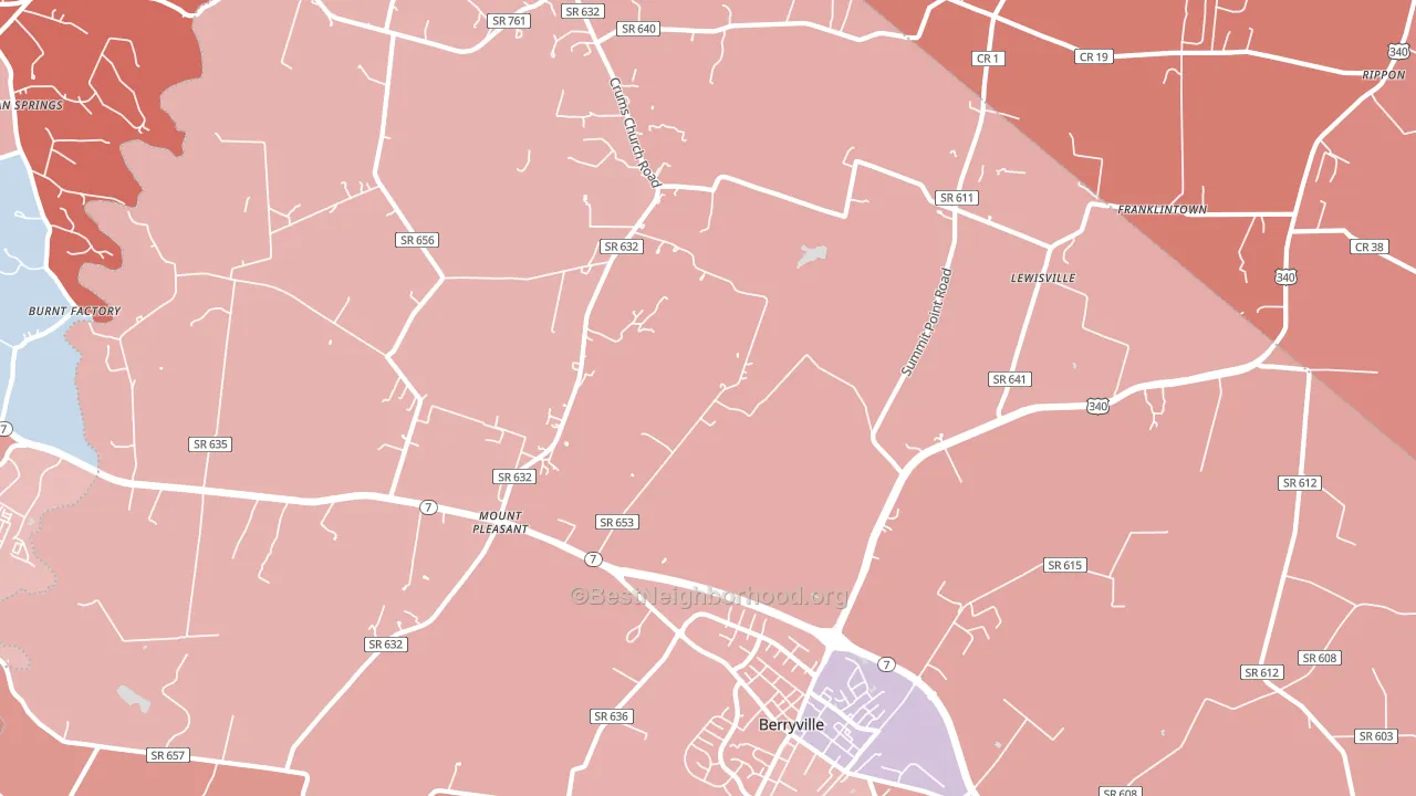 Stringtown, VA block-group political-lean map
