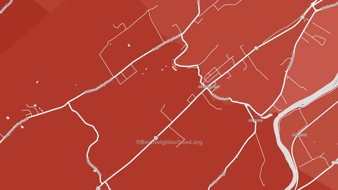 Strodes Mills, PA block-group political-lean map