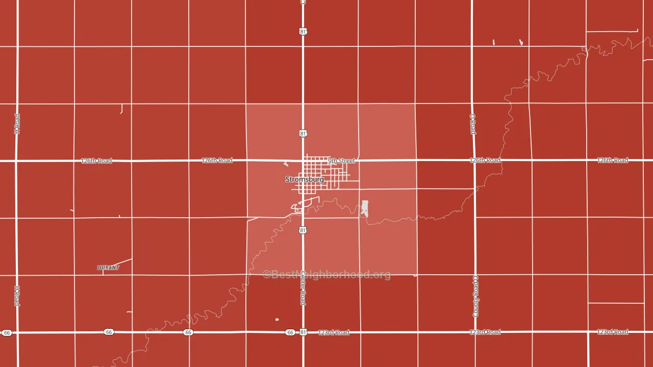 Stromsburg, NE block-group political-lean map