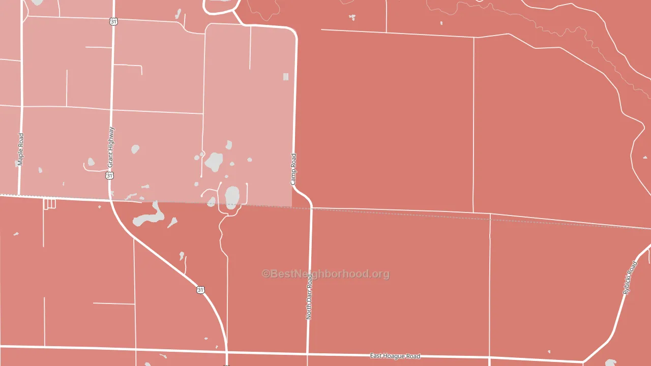 Stronach, MI block-group political-lean map