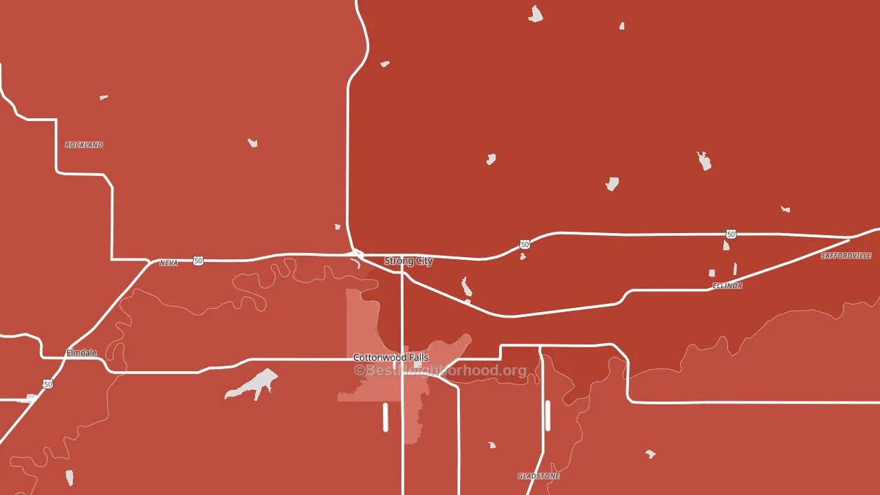 Strong City, KS block-group political-lean map