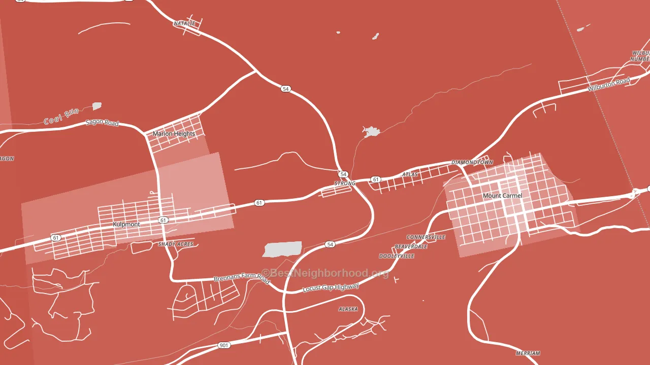 Strong, PA block-group political-lean map