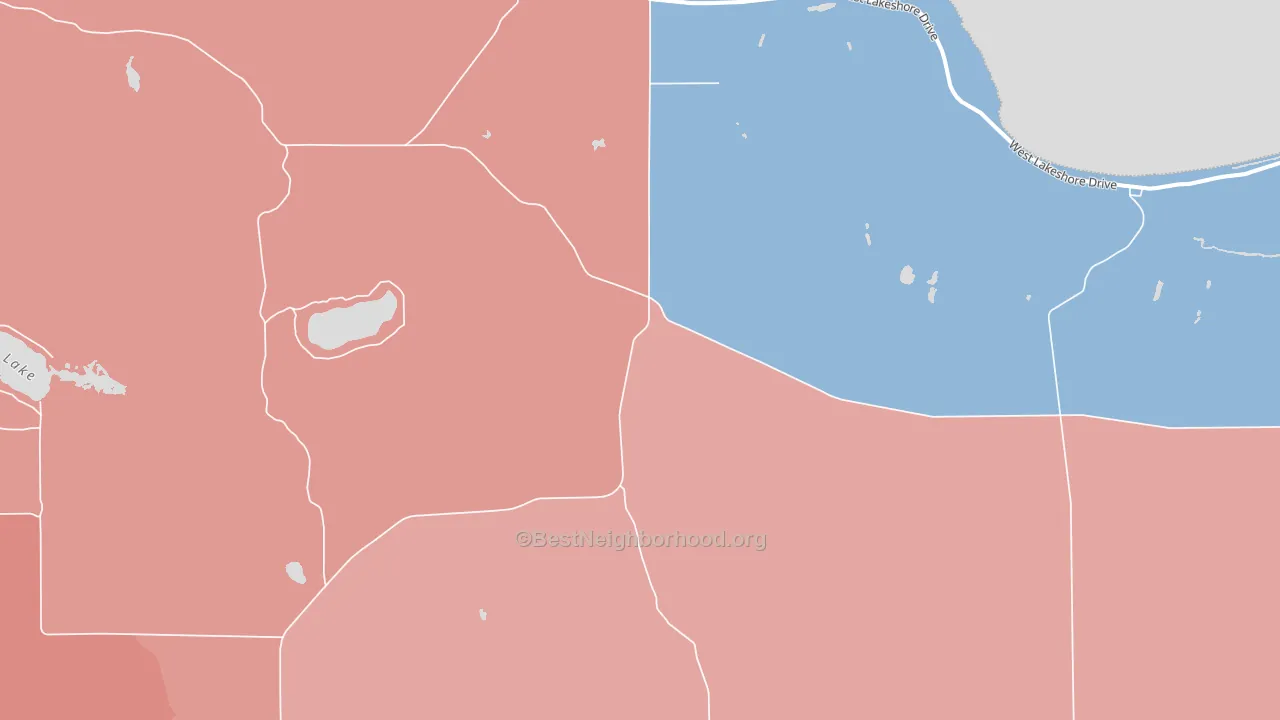Strongs, MI block-group political-lean map